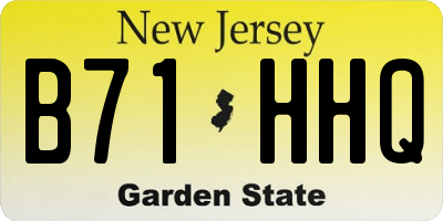 NJ license plate B71HHQ