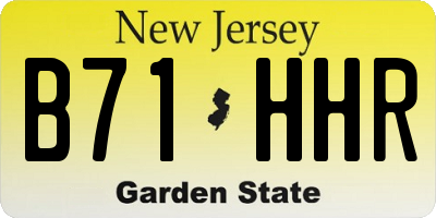 NJ license plate B71HHR