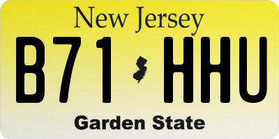 NJ license plate B71HHU