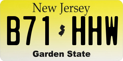 NJ license plate B71HHW