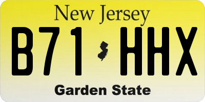 NJ license plate B71HHX