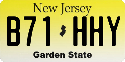 NJ license plate B71HHY