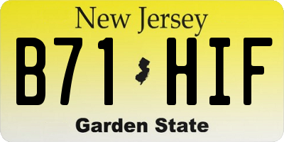NJ license plate B71HIF