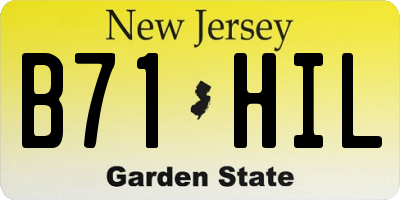 NJ license plate B71HIL