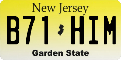 NJ license plate B71HIM