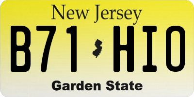 NJ license plate B71HIO