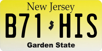 NJ license plate B71HIS