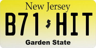 NJ license plate B71HIT