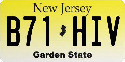 NJ license plate B71HIV