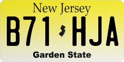 NJ license plate B71HJA