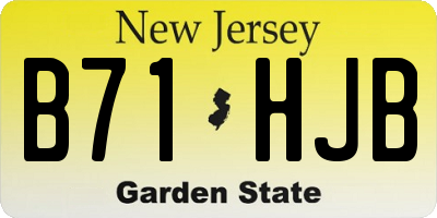 NJ license plate B71HJB