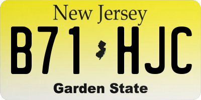 NJ license plate B71HJC
