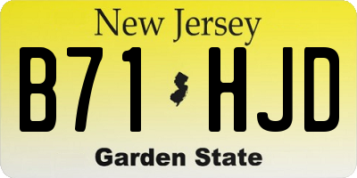 NJ license plate B71HJD