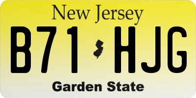 NJ license plate B71HJG