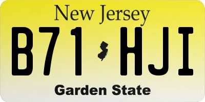 NJ license plate B71HJI