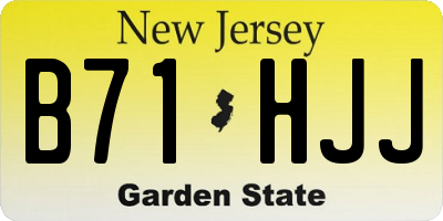 NJ license plate B71HJJ
