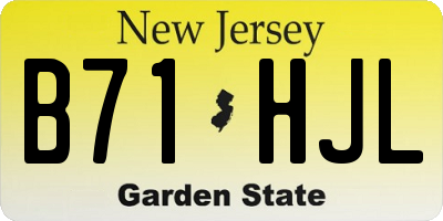 NJ license plate B71HJL