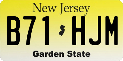 NJ license plate B71HJM