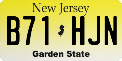 NJ license plate B71HJN