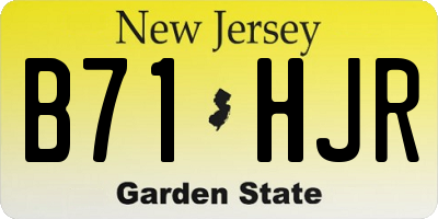 NJ license plate B71HJR