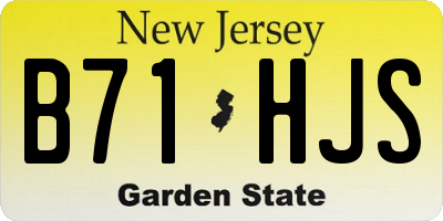 NJ license plate B71HJS