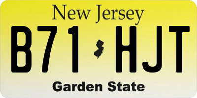 NJ license plate B71HJT