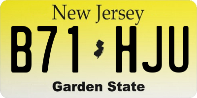 NJ license plate B71HJU
