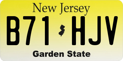 NJ license plate B71HJV