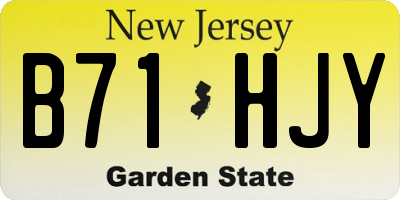 NJ license plate B71HJY