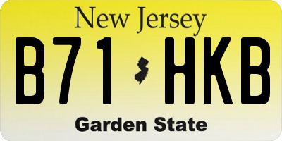 NJ license plate B71HKB