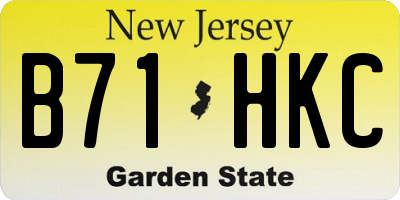 NJ license plate B71HKC