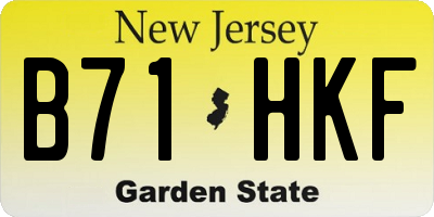 NJ license plate B71HKF