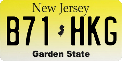 NJ license plate B71HKG