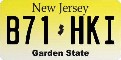 NJ license plate B71HKI