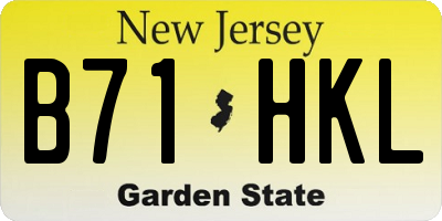 NJ license plate B71HKL