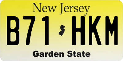 NJ license plate B71HKM