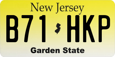NJ license plate B71HKP