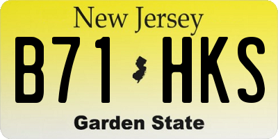 NJ license plate B71HKS