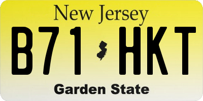 NJ license plate B71HKT