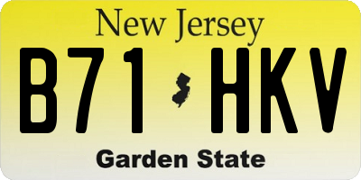 NJ license plate B71HKV