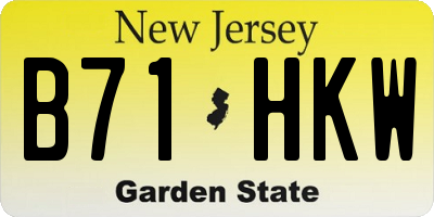 NJ license plate B71HKW