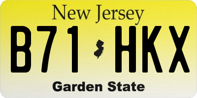 NJ license plate B71HKX