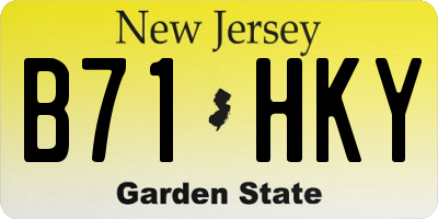 NJ license plate B71HKY