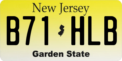NJ license plate B71HLB