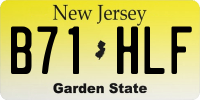 NJ license plate B71HLF