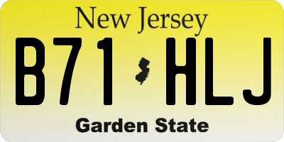 NJ license plate B71HLJ