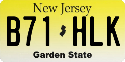 NJ license plate B71HLK