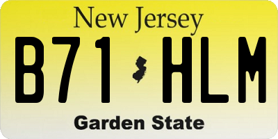 NJ license plate B71HLM