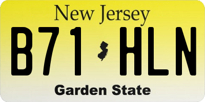NJ license plate B71HLN