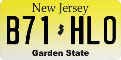 NJ license plate B71HLO